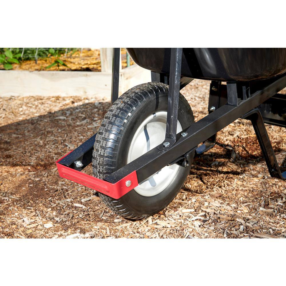 Husky 6 cu. ft. Steel Wheelbarrow with Flat Free Tire HWB3016