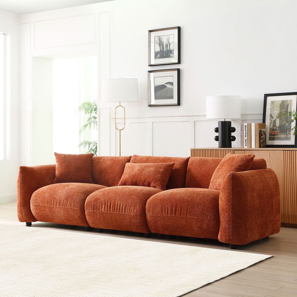 Modern Comfy Cloud Couch 3 Seater Sofa  Living Room Long Sofa with Piilow