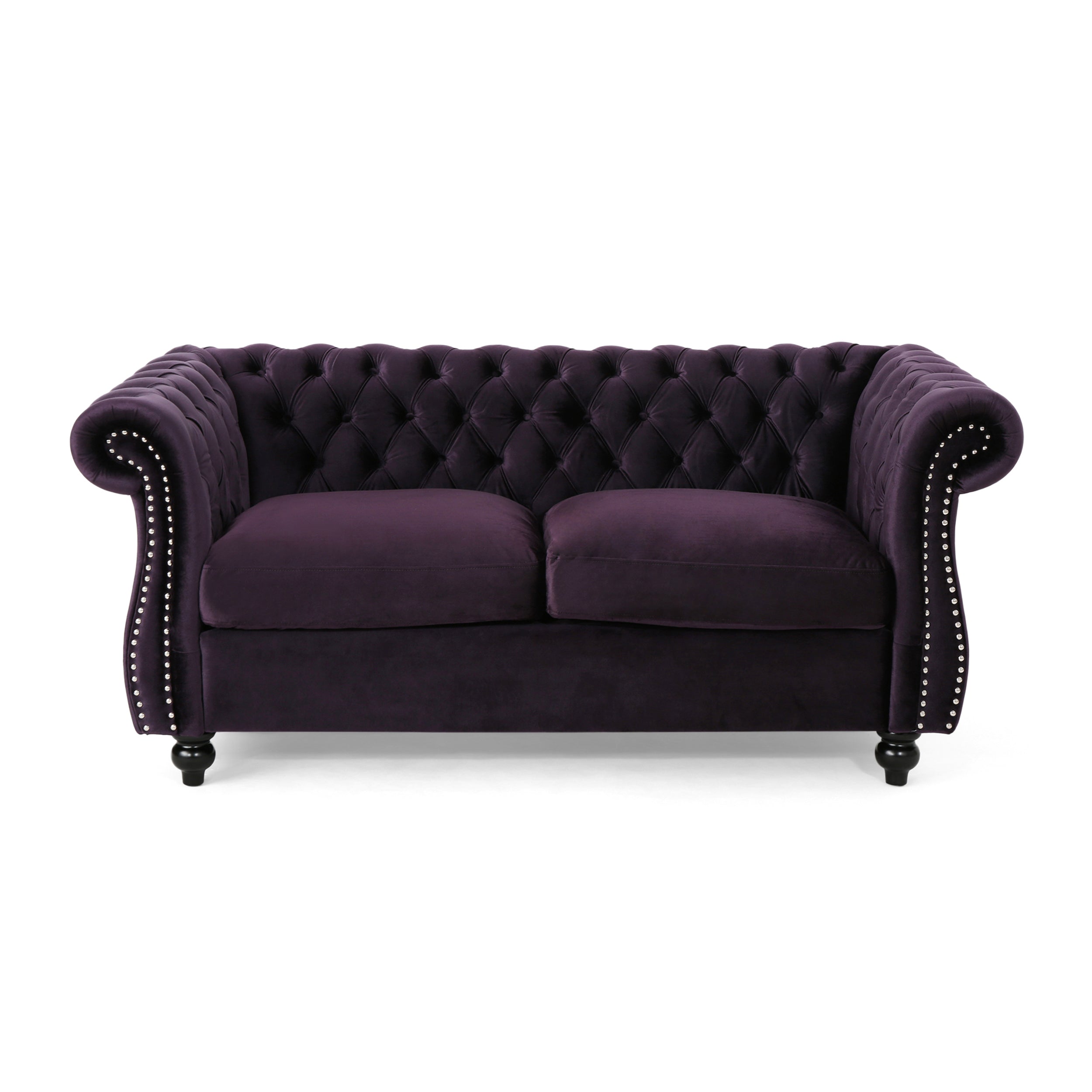 Kyle Traditional Chesterfield Velvet Loveseat Sofa