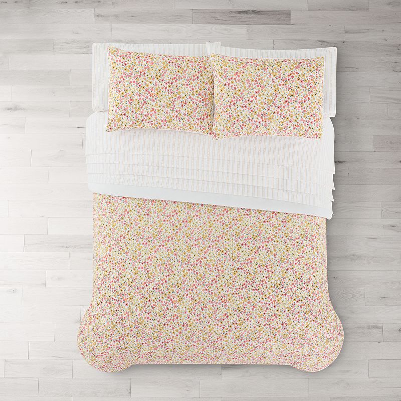 The Big One? Molly Floral Plush Reversible Comforter Set with Sheets