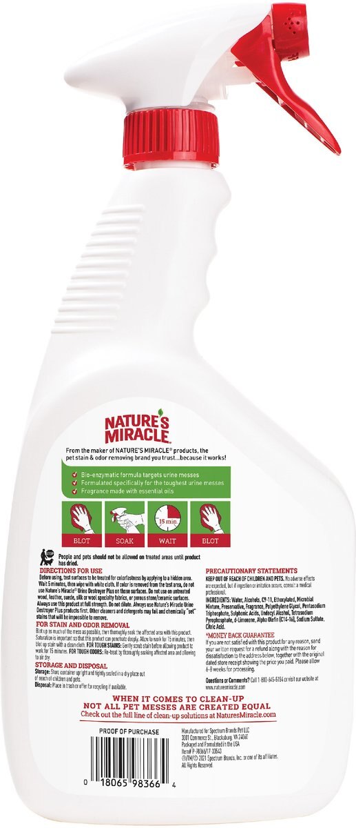 Nature's Miracle Dog Urine Destroyer Plus Enzymatic Formula Stain Remover Refill