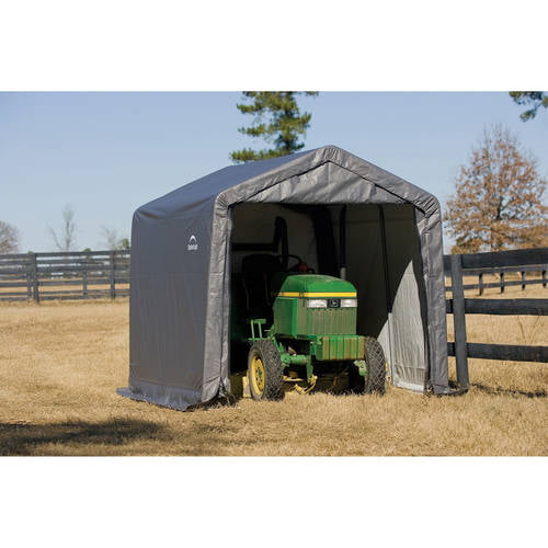 ShelterLogic Outdoor Storage Shed-in-a-Box, Peak Top, Grey, 10 x 10 x 8 ft