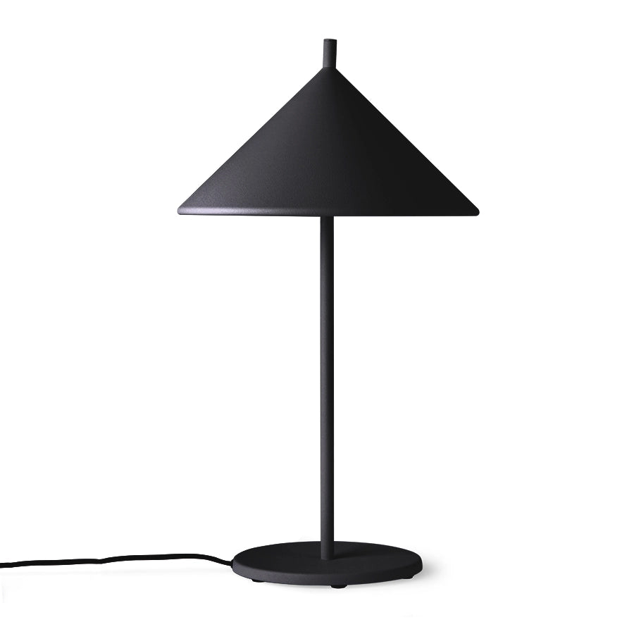 Metal triangle table lamp  - black