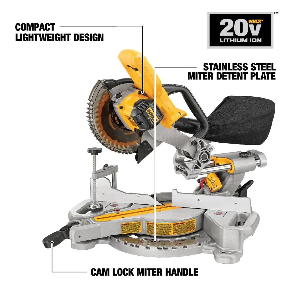 Dewalt 20-Volt MAX Cordless 7-1/4 in. Sliding Miter Saw (Tool-Only)