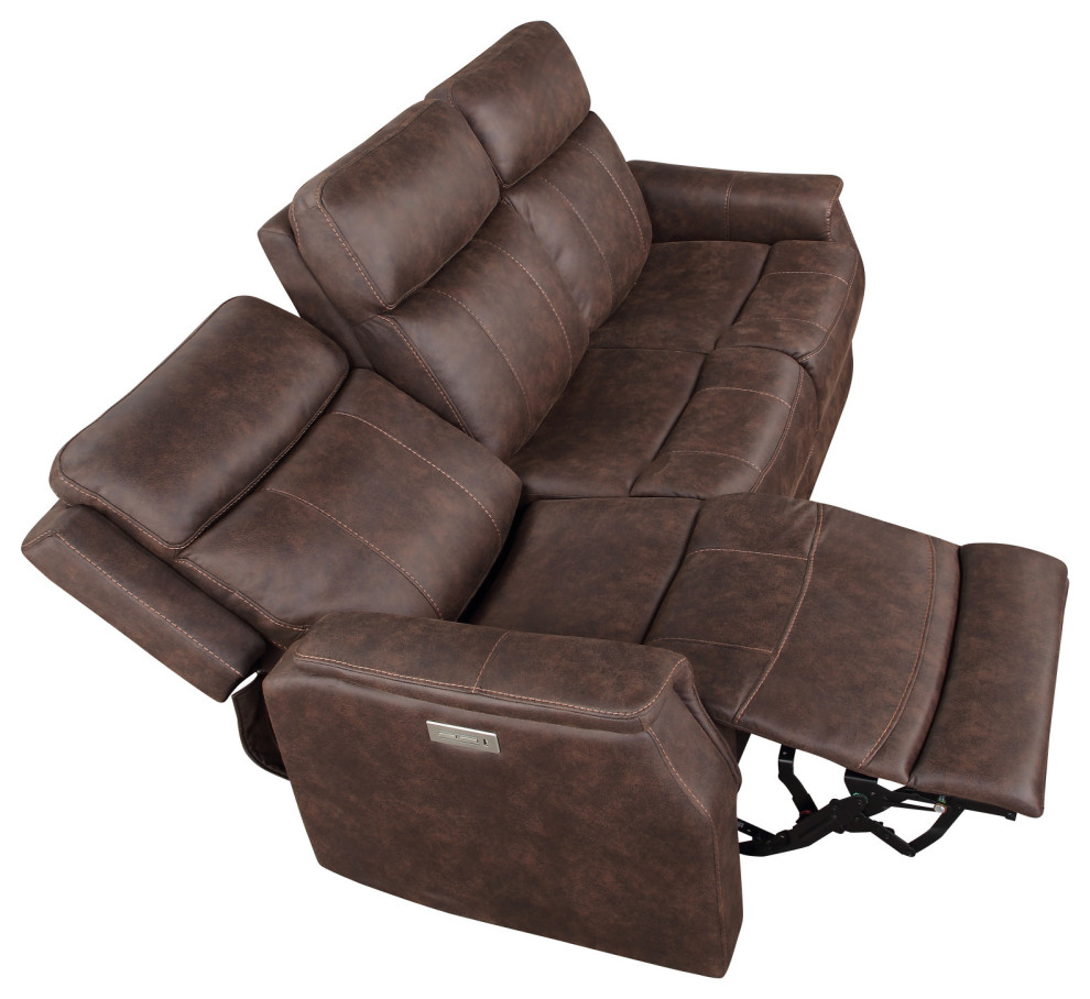 Valencia Power Recliner Sofa Walnut   Contemporary   Sofas   by Steve Silver  Houzz