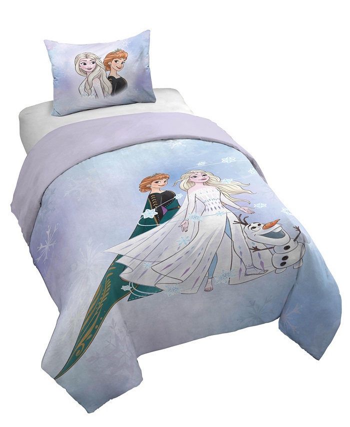 Saturday Park Disney Frozen Watercolor 100% Organic Cotton Twin Duvet Cover and Sham Set