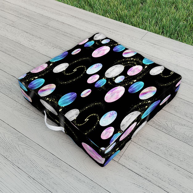 Retrografika Outer Space Planets Galaxies Outdoor Floor Cushion Deny Designs