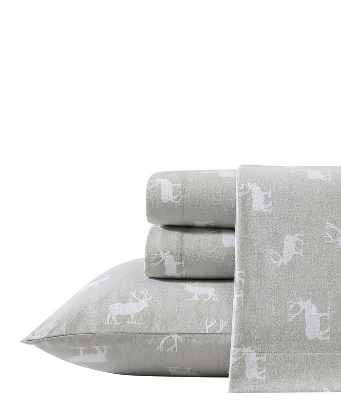 Eddie Bauer Elk Grove Cotton Flannel 4 Piece Sheet Set， Queen