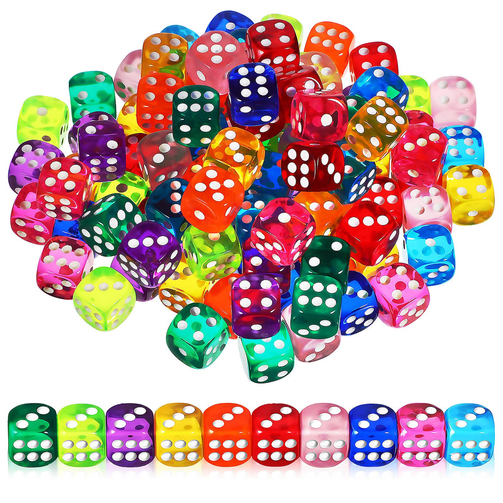 100 Pcs Dices Small Dice Colorful Dice Mini Dice Game Prop Dice For Classroom Party