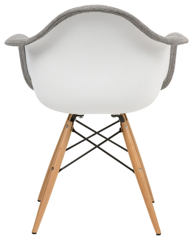 LeisureMod Willow Mid Century Gray Fabric Eiffel Base Accent Chair   Midcentury   Dining Chairs   by Homesquare  Houzz