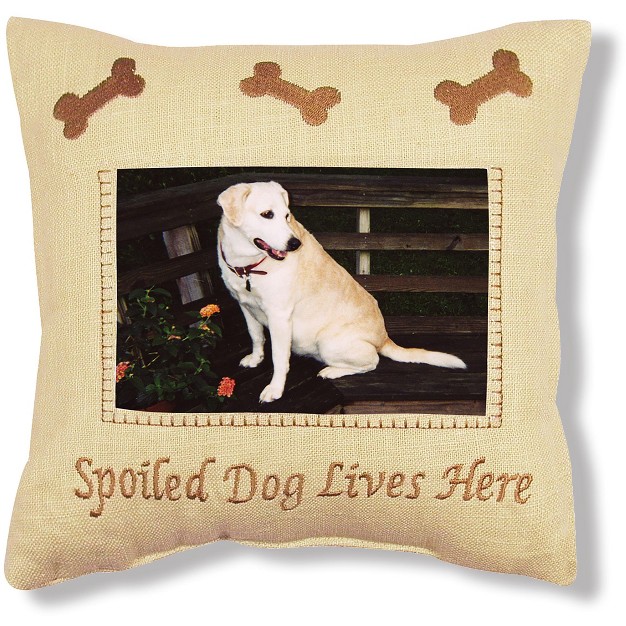 X 10 quot Spoiled Dog Embroidered Picture Petite Size Accent Throw Pillow