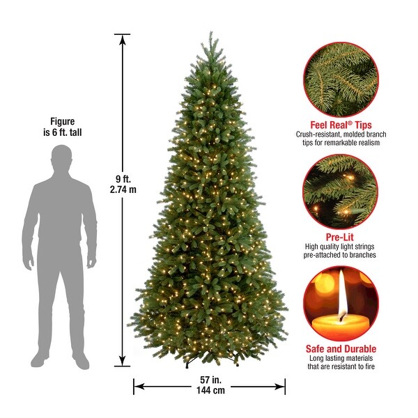 National Tree Company 9 ft. FeelReal Jersey Fraser Fir Slim Hinged Tree with 1000 Clear Lights