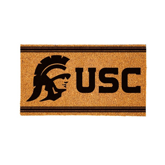 Evergreen University Of Southern California Logo Turf Mat Brown 28 X 16 Inches Indoor Outdoor Doormat