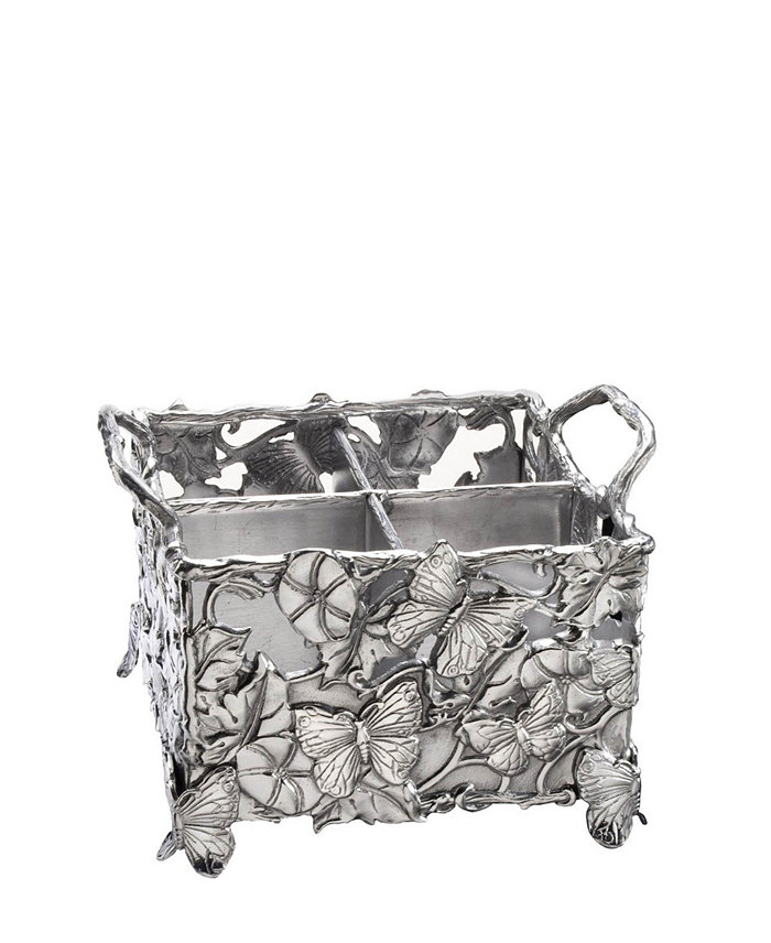 Arthur Court Designs Aluminum Butterfly Flatware Caddy