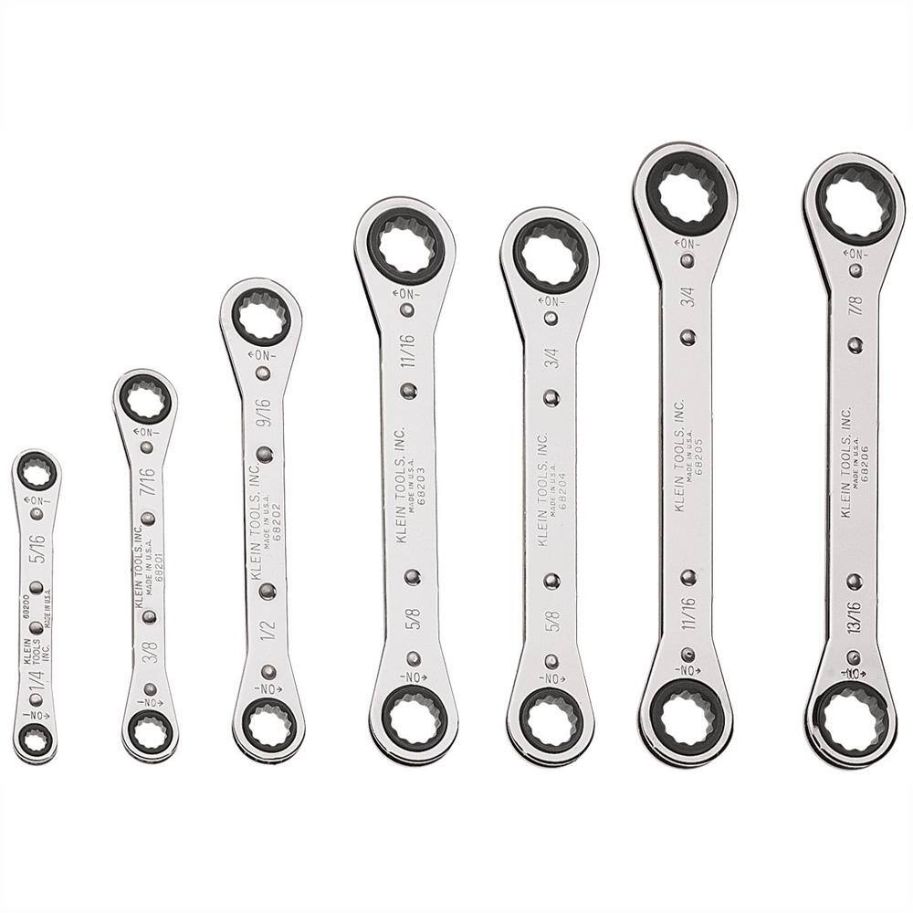 Klein Tools 7-Piece Ratcheting Box Wrench Set 68222