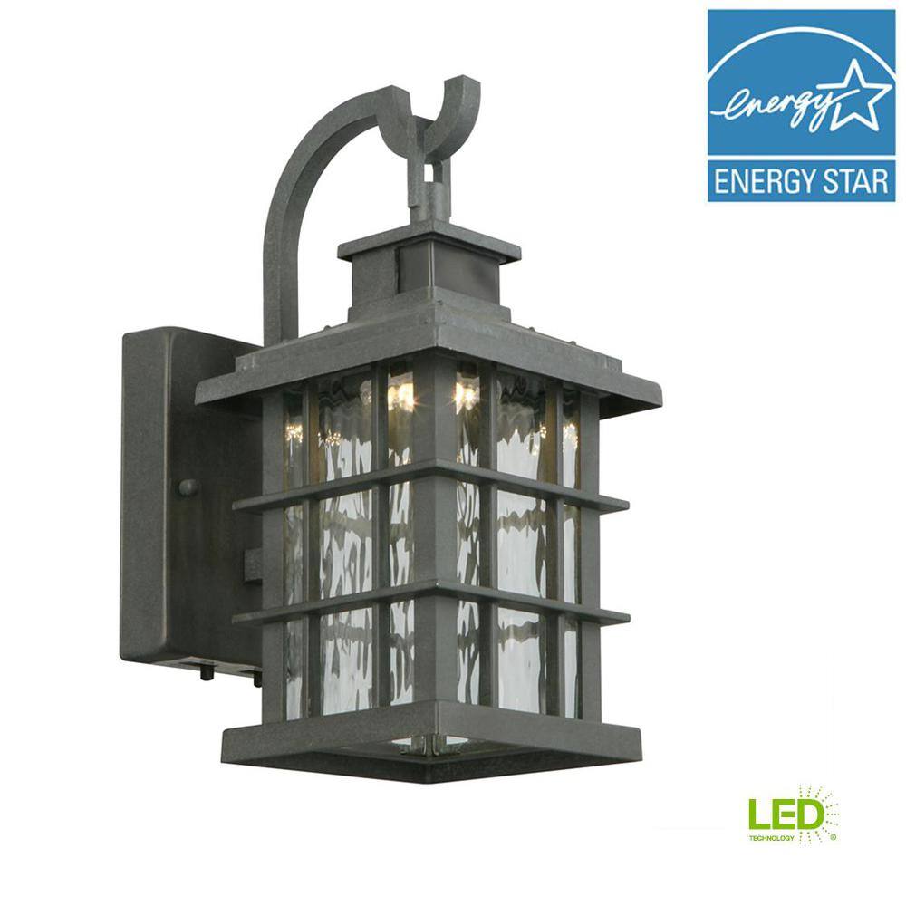 Home Decorators Collection Summit Ridge Collection Zinc Motion Sensor Outdoor Integrated LED Wall Lantern Sconce CQH1691LS-2