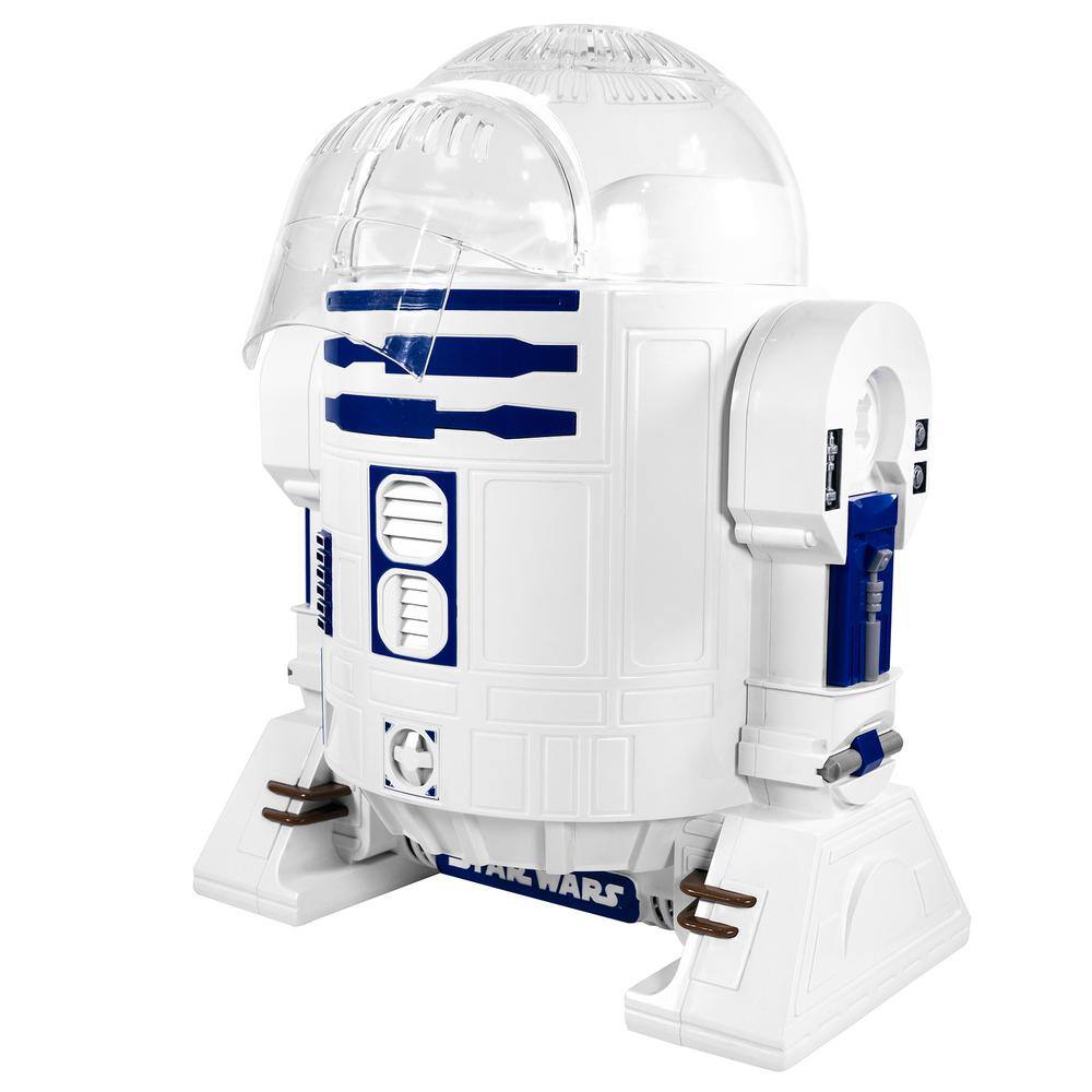 Uncanny Brands 2 oz. Kernel Capacity in BlueWhite with Fully Operational Droid Kitchen Appliance Star Wars R2D2 Popcorn Maker POP-SRW-R2D2