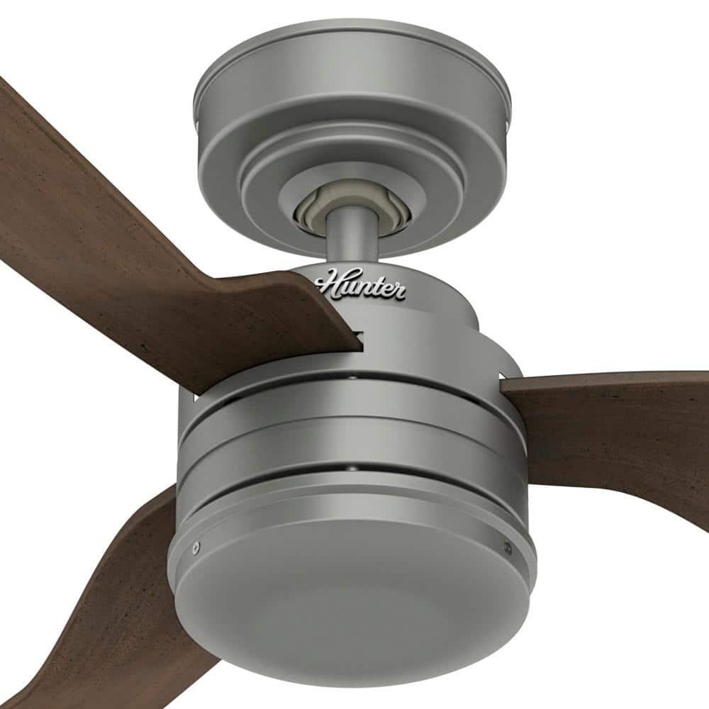 Hunter Holcomb 52 in IndoorOutdoor Matte Silver Ceiling Fan with Wall Control