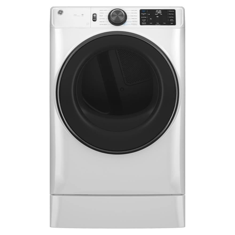 GE 7.8 cu.ft. vented Smart Front Load Gas Dryer in White with Steam and Sanitize GFD65GSSVWW