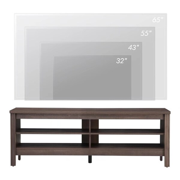 Classic TV Stand with LED Lights for 55-85 Inch TV， Black/Espresso/Oak