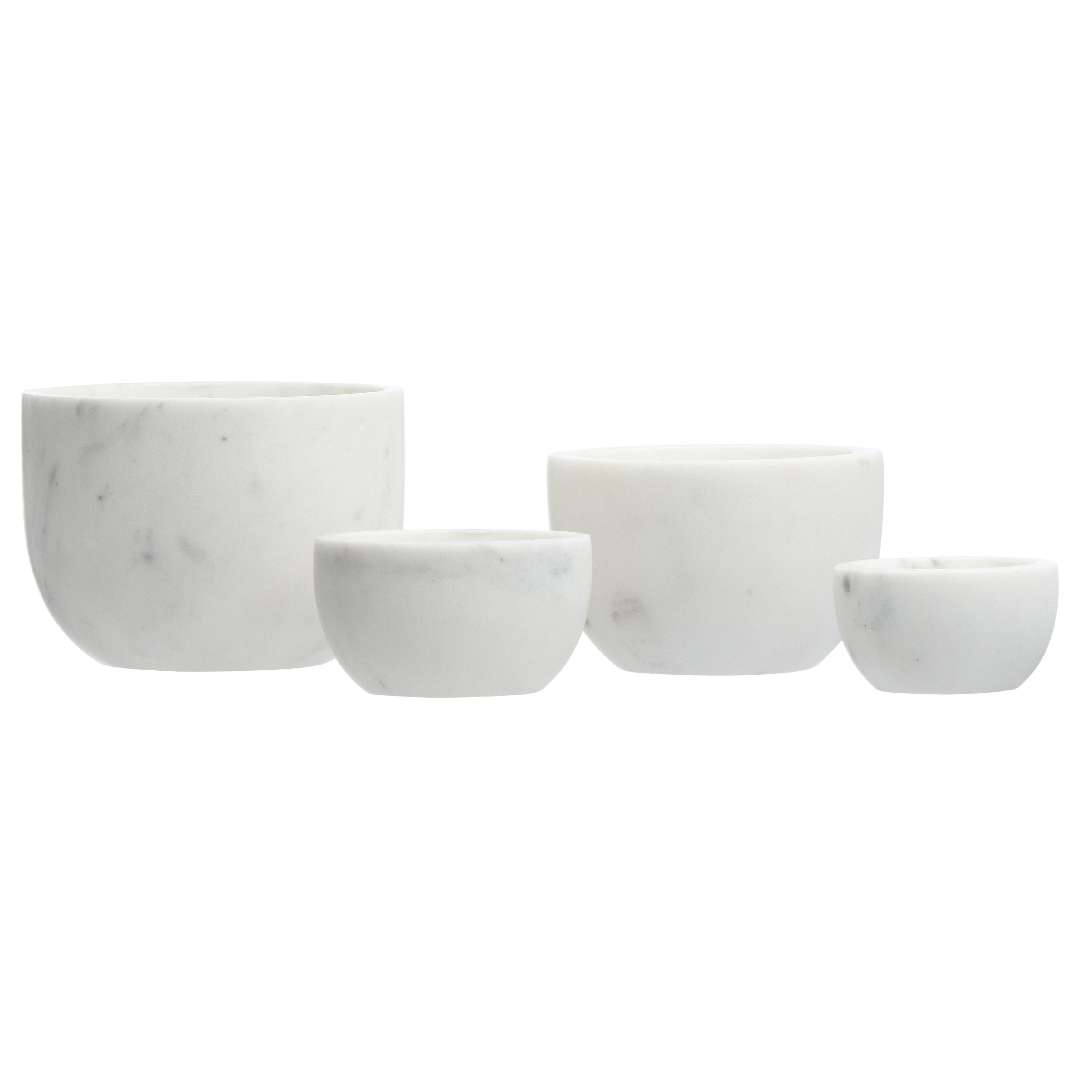 White Marble Bowls (Set of 4)