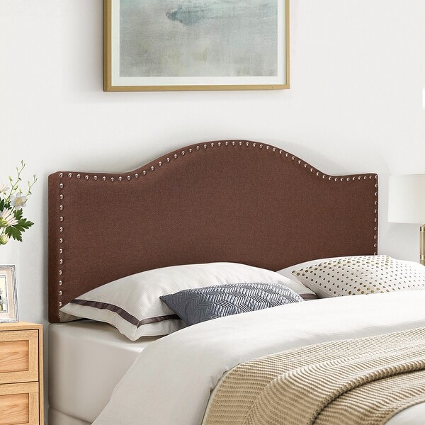 Catalina Upholstered Headboard with Nailhead Trim， Height Adjustable Headboard， Modern Head Board， Fabric Headboard - - 36193654