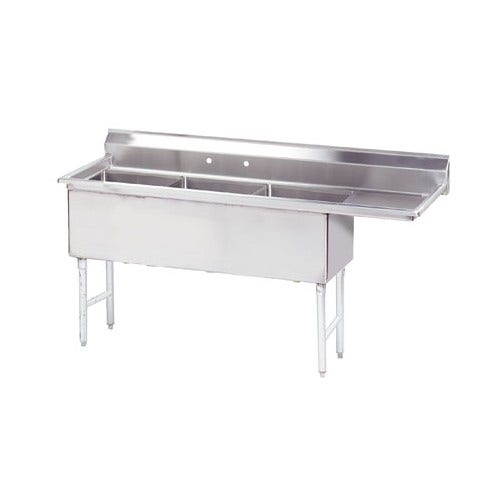 Advance Tabco FC-3-1515-15R Fabricated 3 Bowl Sink， 15