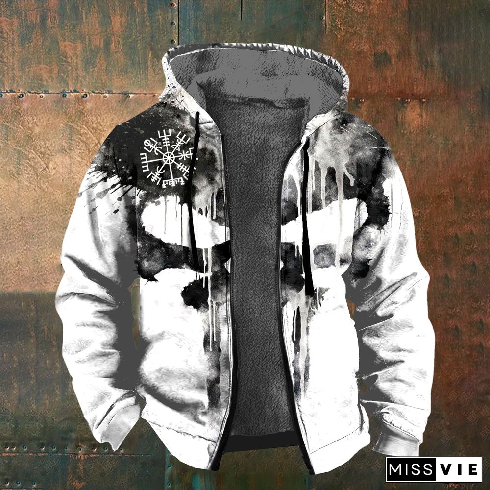 Splash Ink Vikng Skull Training Zipper Up Hoodie