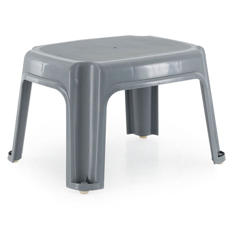 Gracious Living 9.5-Inch Sturdy Non Slip Plastic Single Level Step Stool， Grey