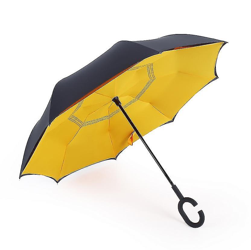 C Handle Umbrella Folding Rainproof Windproof Umbrella Double Layer Reverse