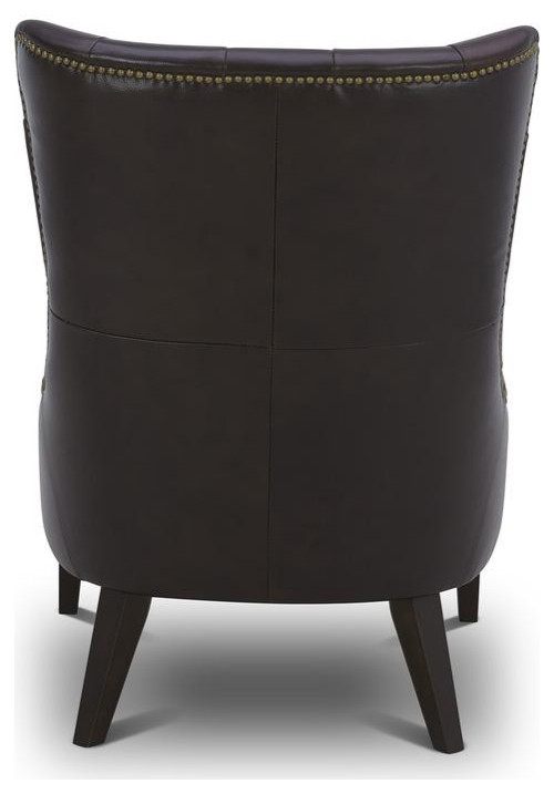 Leather Accent Chair   Brown Eclectic Multi   Contemporary   Accent Chests And Cabinets   by BisonOffice  Houzz