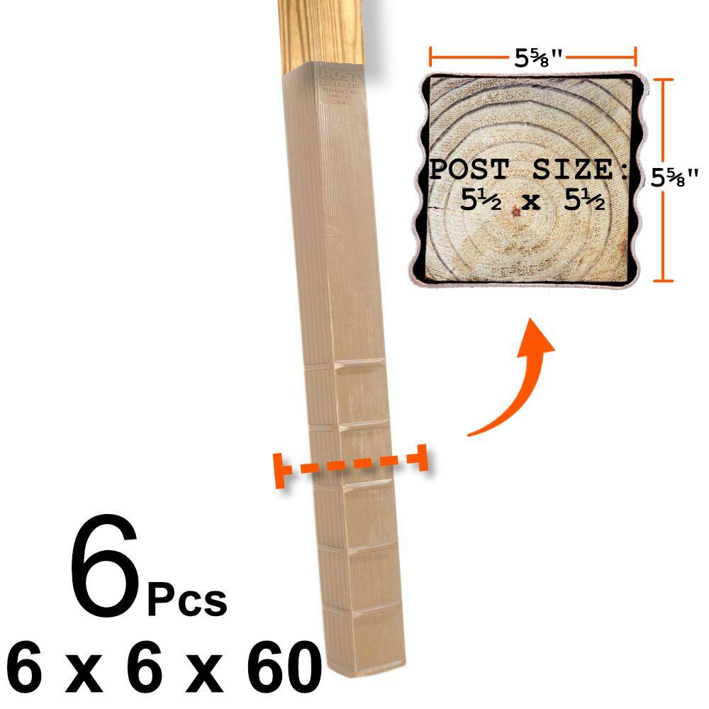 Post Protector 6 in. x 6 in. x 60 in. In-Ground Post Decay Protection (Case of 6-pieces) 6660C6