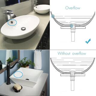 Novatto Rectangular Porcelain Vessel Sink in White with Overflow Drain in Brushed Nickel NP-018131BN