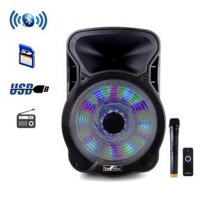 BEFREE SOUND 15 in. Bluetooth Rechargeable Party Speaker with Illuminating Lights 985116031M