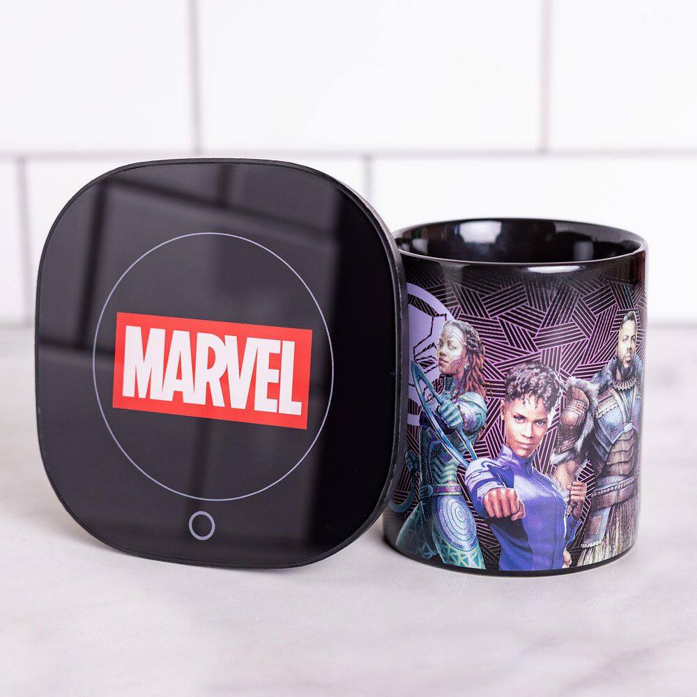 Uncanny Brands Marvel's Single- Cup Black Drip Coffee Maker Panther Wakanda Forever Coffee Mug with Warmer for Your MW1-MVM-BPA1