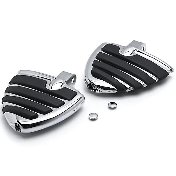 Chrome Motorcycle Wing Foot Pegs Footrests L+R Compatible with Honda Fury 2009-2013 Front