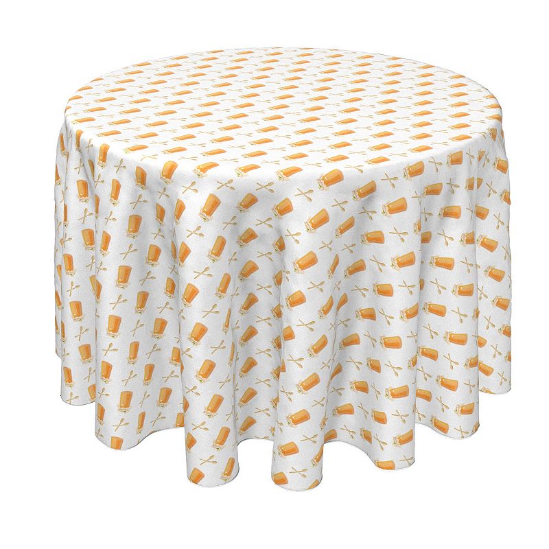 Round Tablecloth， 100% Polyester， 70 Round， Honey Jar Design