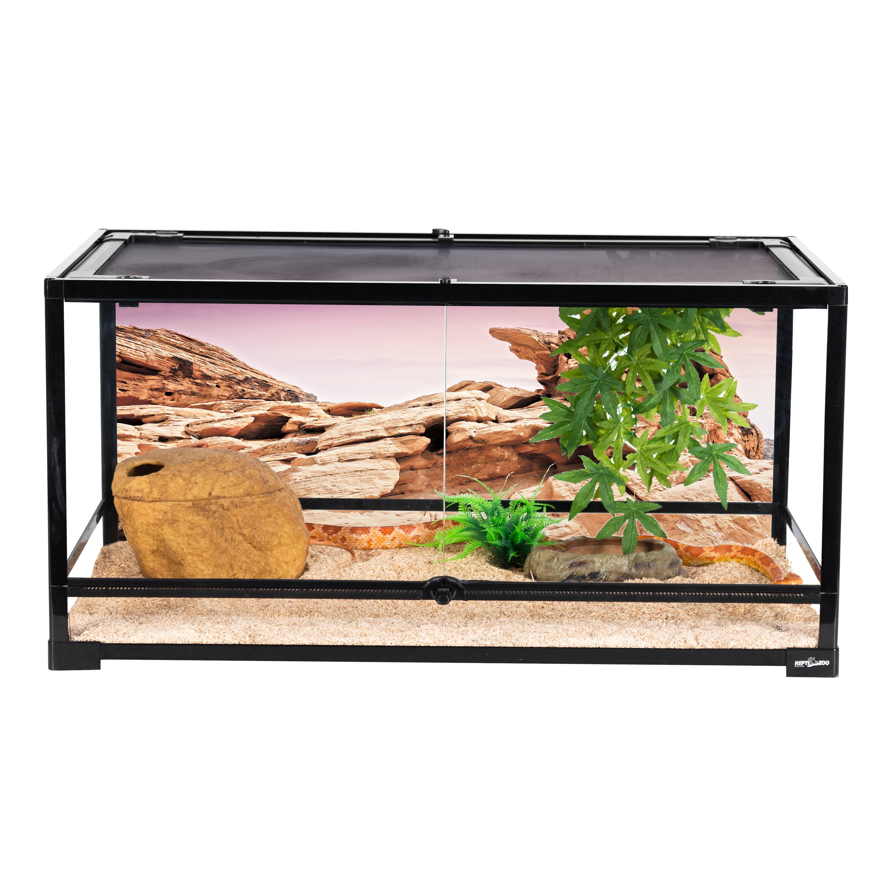 REPTI ZOO Glass Reptile Terrarium 50 Gallon， Front Opening Reptile Habitat Tank 36