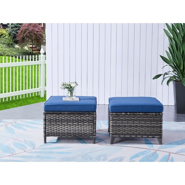 Pocassy 5Piece Outdoor Wicker Sofa Set with Swivel Chairs