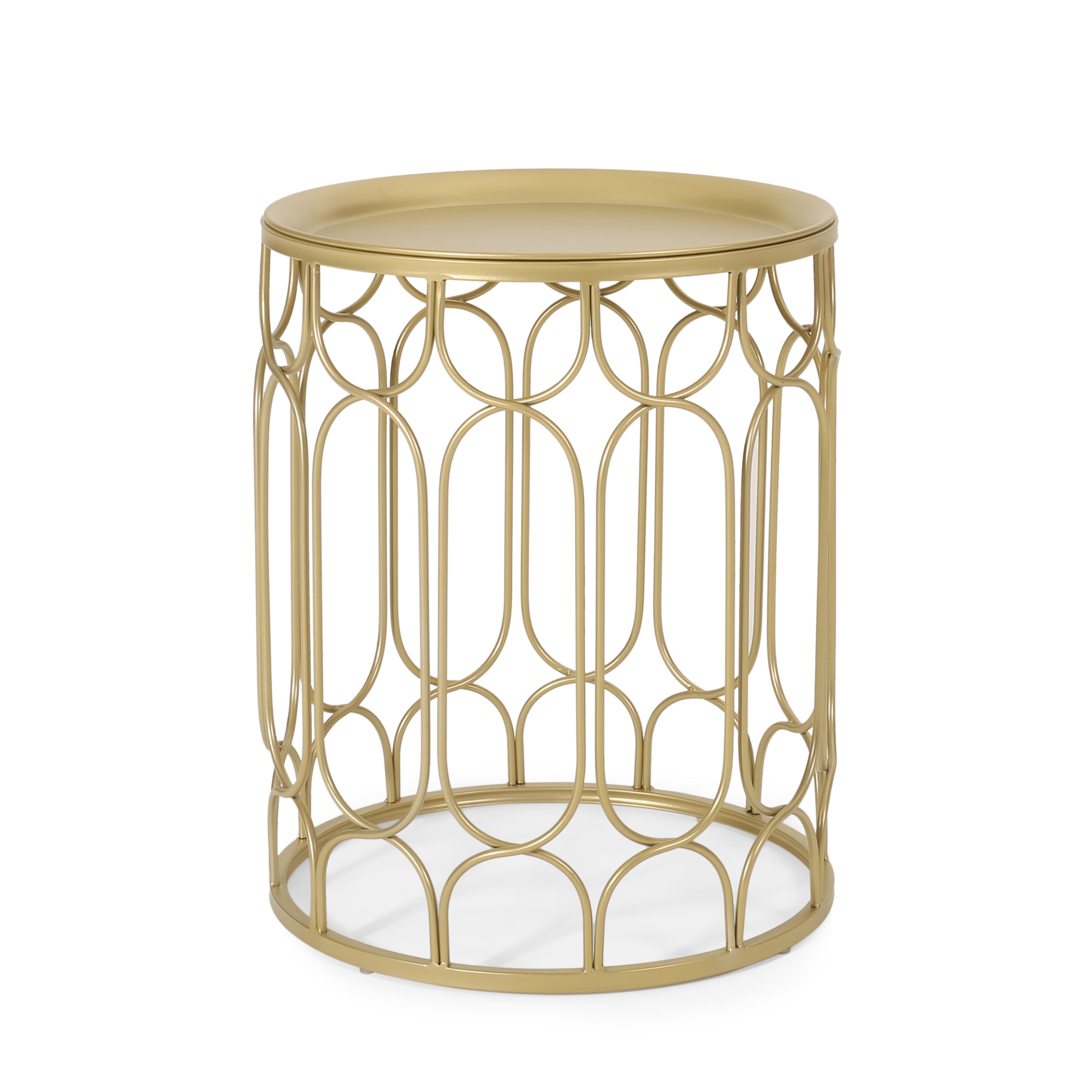 Tamarisk Modern Glam End Table, Champagne Gold