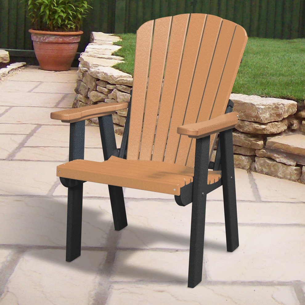 OS Home and Office Model 511CBK Fan Back Chair  Cedar With a Black Base   Transitional   Outdoor Lounge Chairs   by Beyond Stores  Houzz