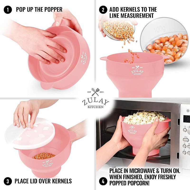 Bpa Free Collapsible Silicone Popcorn Maker With Lid