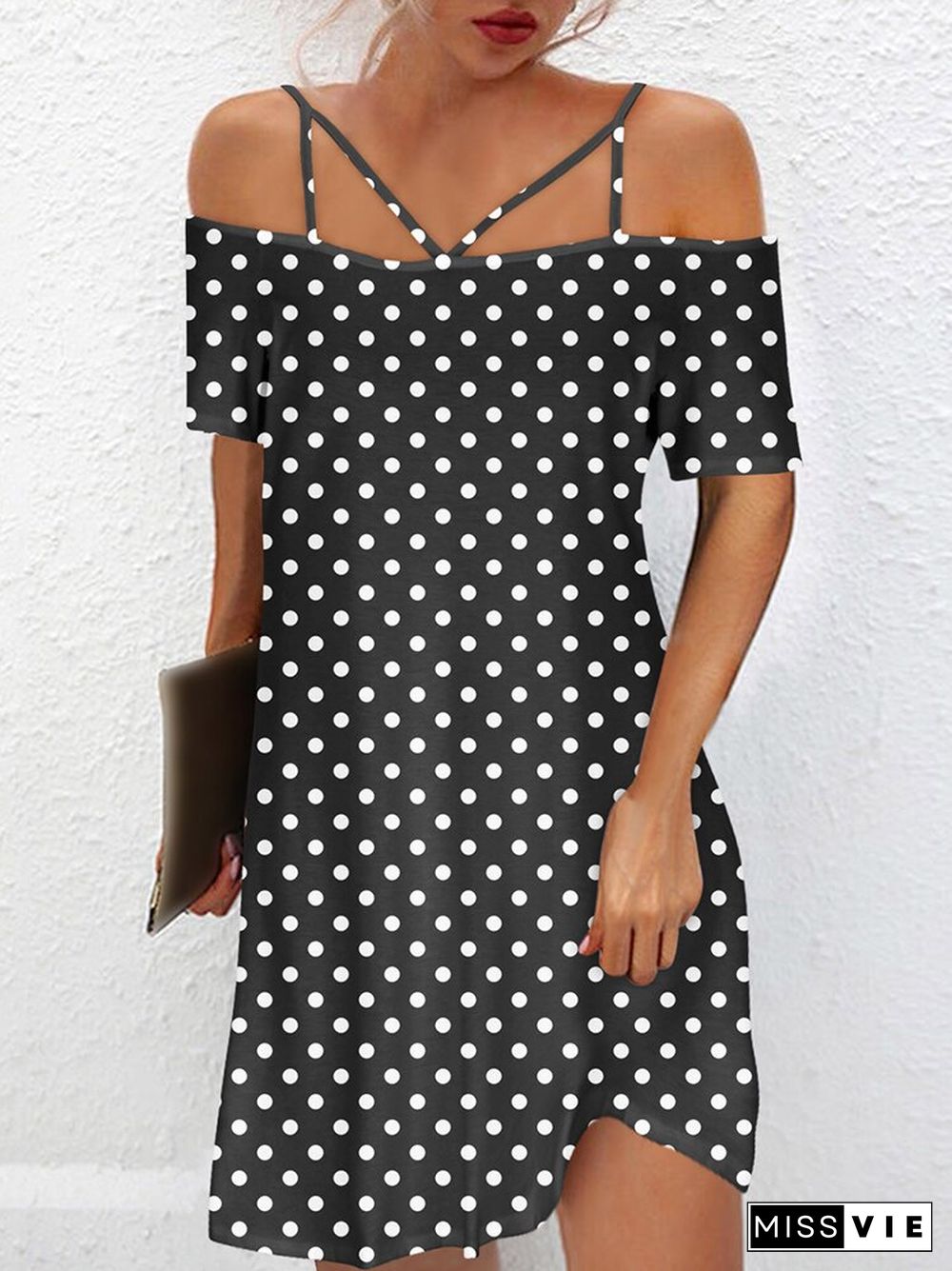 Vintage One-Line Neck Cross Strap Dress Women Summer Sexy Short Sleeve Backless Mini Dress Ladies Fashion Printed Loose Dresses