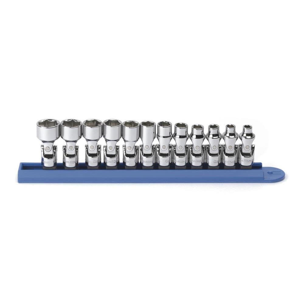 GEARWRENCH 12 Pc 1/4-in Drive 6 Point Flex Metric Socket Set ;