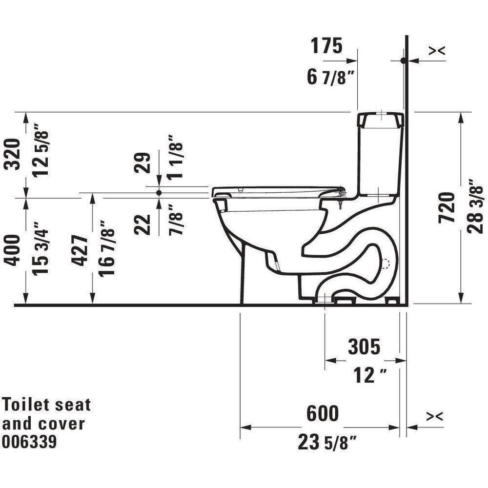 Duravit Darling New 1-Piece 1.28 GPF Single Flush Elongated Toilet in White Seat Not Included 2123010005