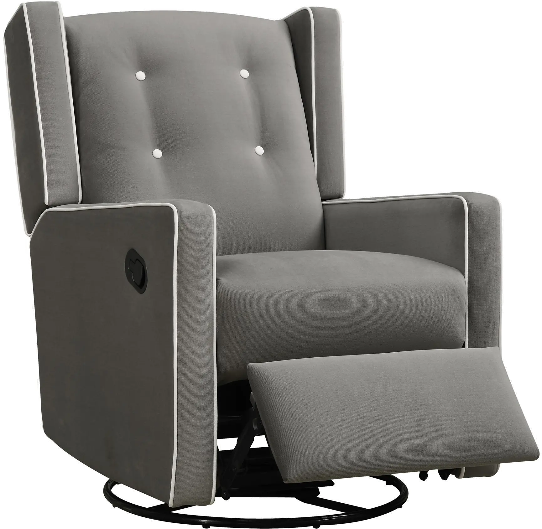 Mariella Gray Nursery Swivel Recliner Chair