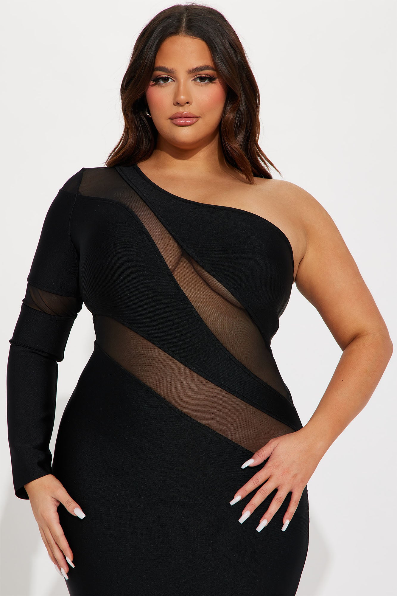 Ava Bandage Midi Dress - Black