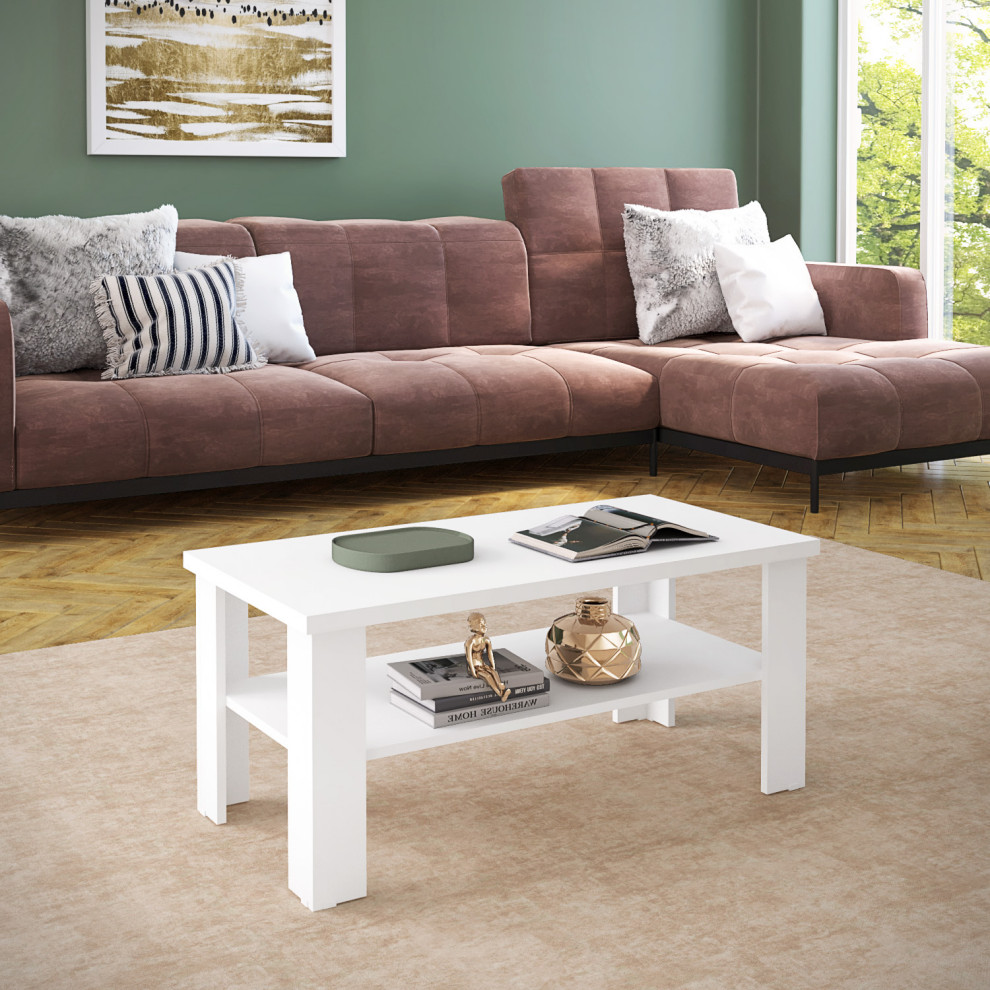 Modern Classic Rectangular Coffee Table for Living Room with Color Combination   Transitional   Coffee Tables   by 7even USA Group  LLC  Houzz