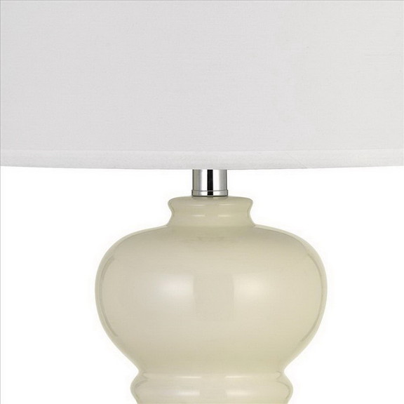 Benjara BM233486 27 Ceramic Table Lamp with Hardb...