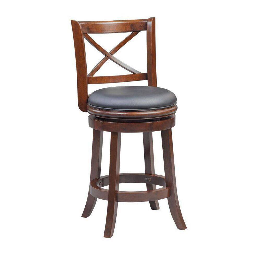 Boraam Georgia 24 in. Cappuccino Swivel Cushioned Bar Stool 48624